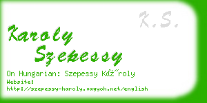 karoly szepessy business card